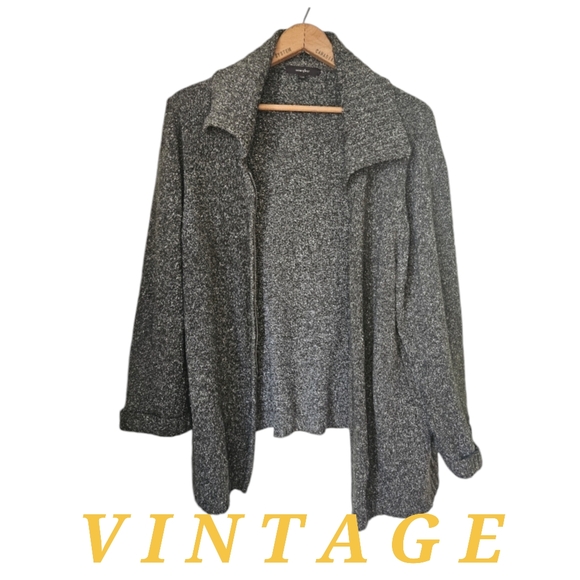 90s Cotton Ginny zip-Up Sweater - Picture 3 of 11